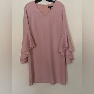 Roz & Ali Blush Long Sleeve Dress V-Neck